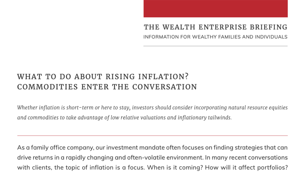 The importance on investing in commodities during rising inflation